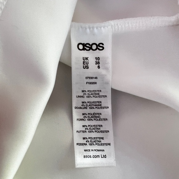 ASOS White scuba material midi asymmetrical wedding bridal dress size 6 - Picture 11 of 16